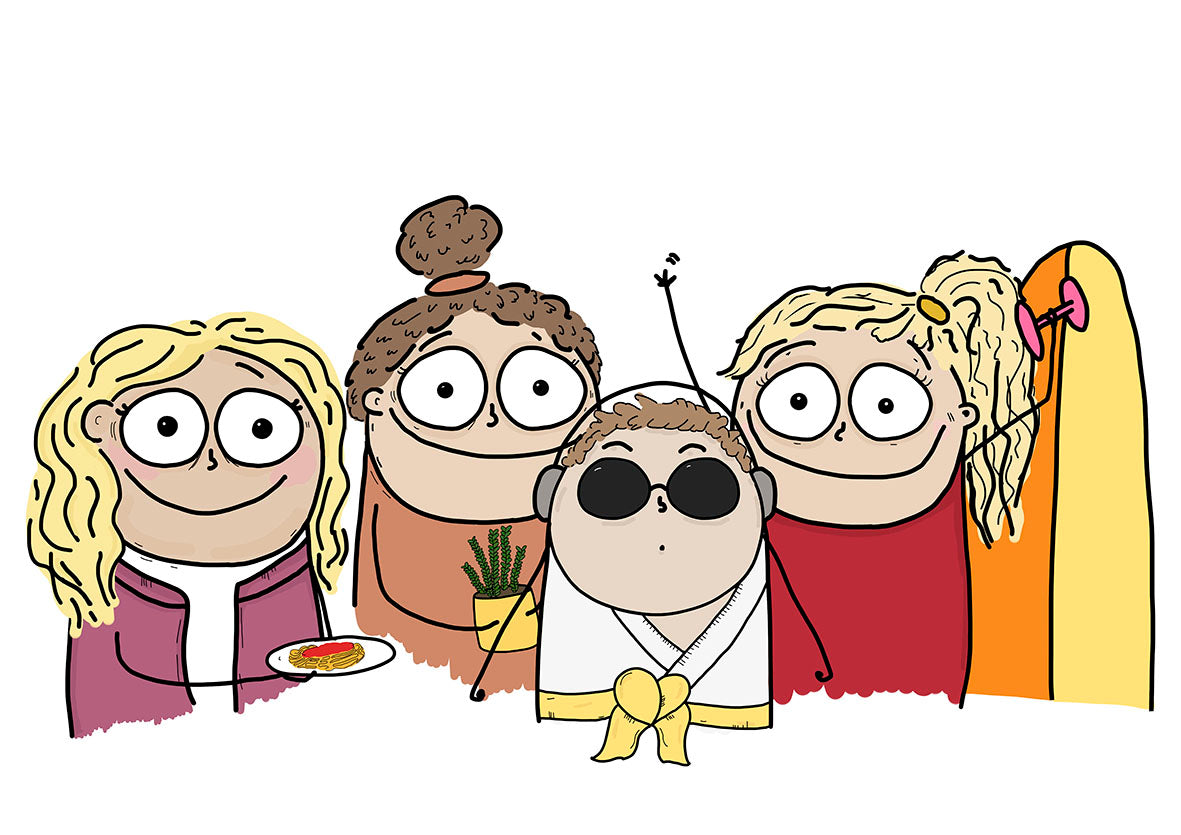 SUMMER SPECIAL: Familieportræt efter foto - tegnet digitalt (leveringstid ca. 2-3 uger)