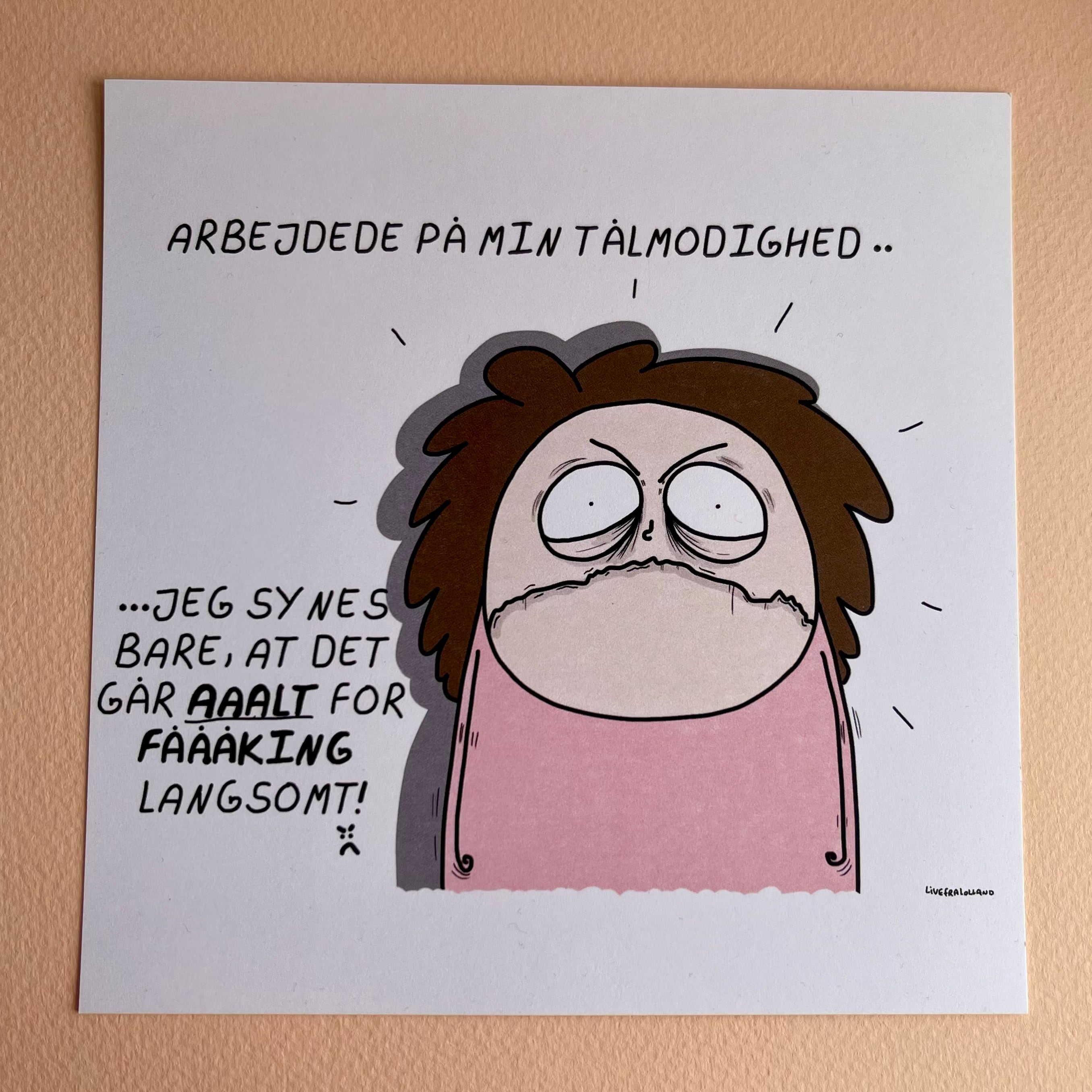 KVADRATISK KORT (14,1 X 14,1 CM) // ARBEJDER MED MIN TÅLMODIGHED