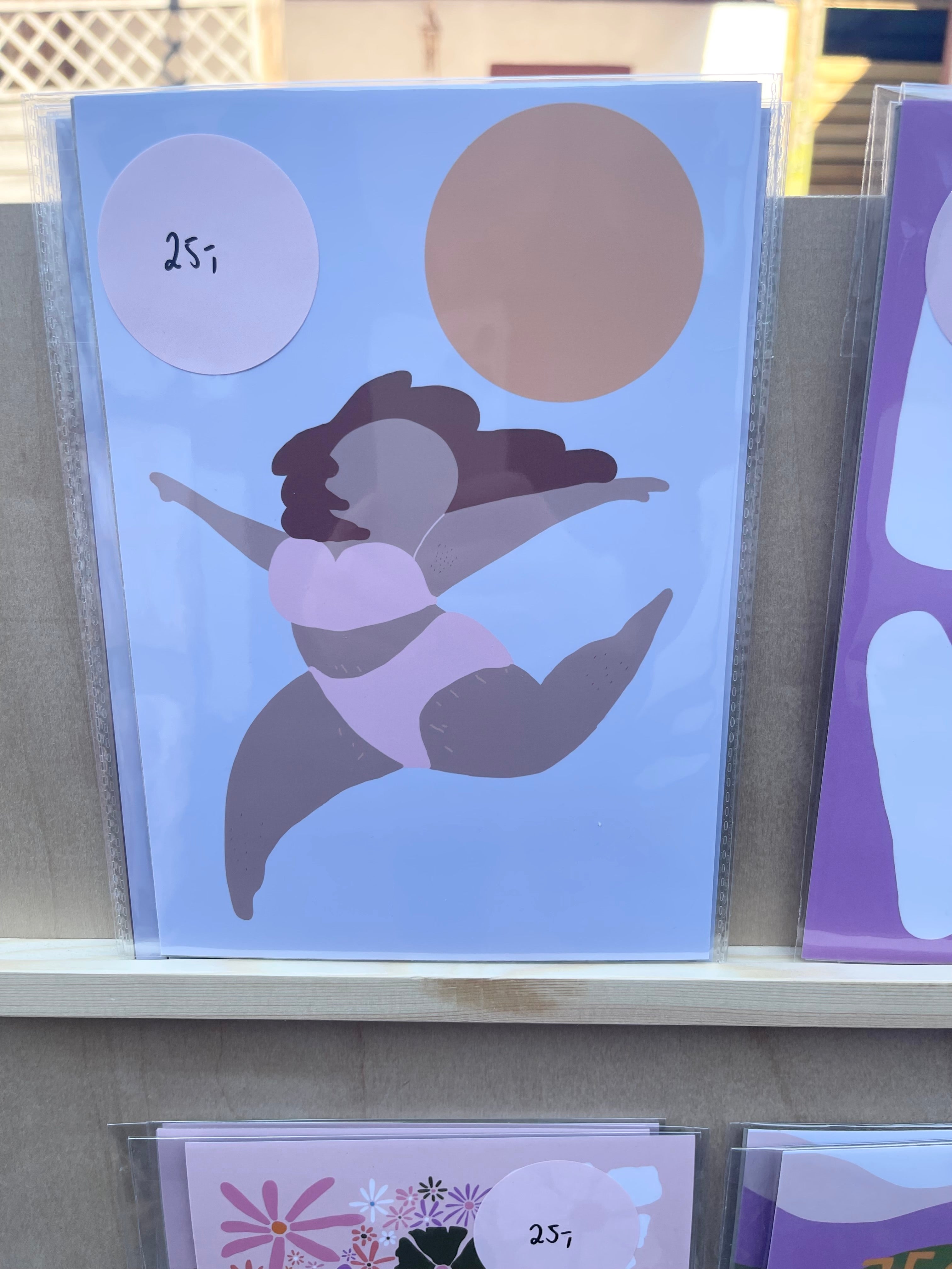 Restsalg – Dame med lyseblå baggrund