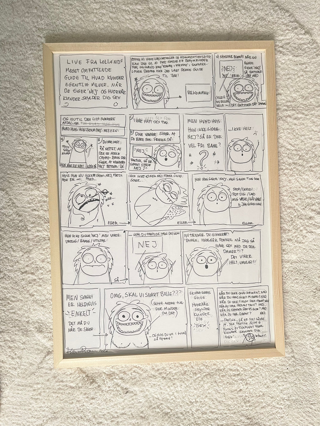 ORIGINALTEGNING / SAMTYKKESTRIBEN (A3 TEGNING I A3 RAMME)