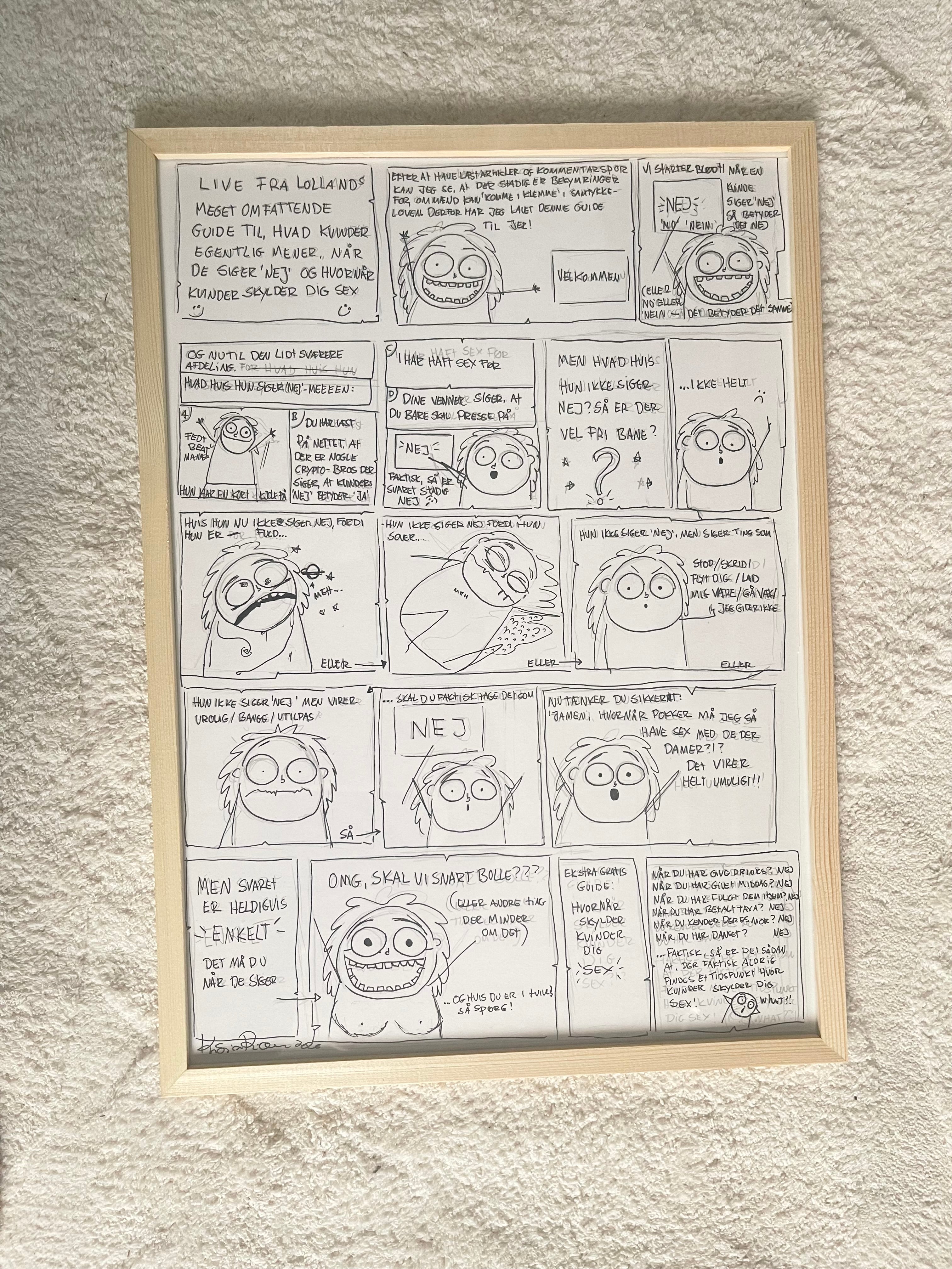 ORIGINALTEGNING / SAMTYKKESTRIBEN (A3 TEGNING I A3 RAMME)