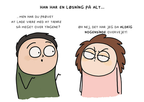 Sjov dansk plakat med humoristisk tekst – signeret kunstprint
