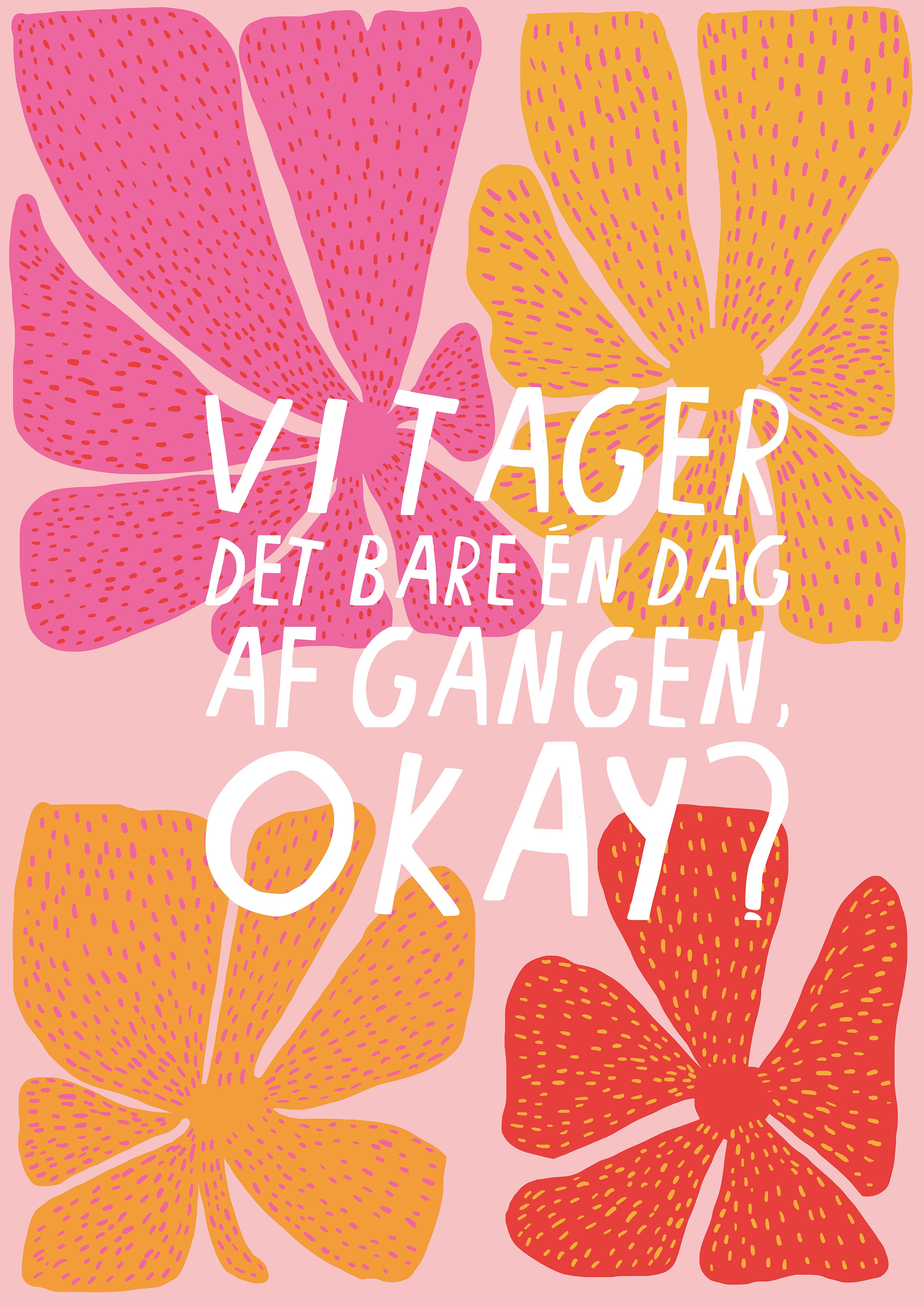 Kærlig reminder på lyserødt blomsterprint