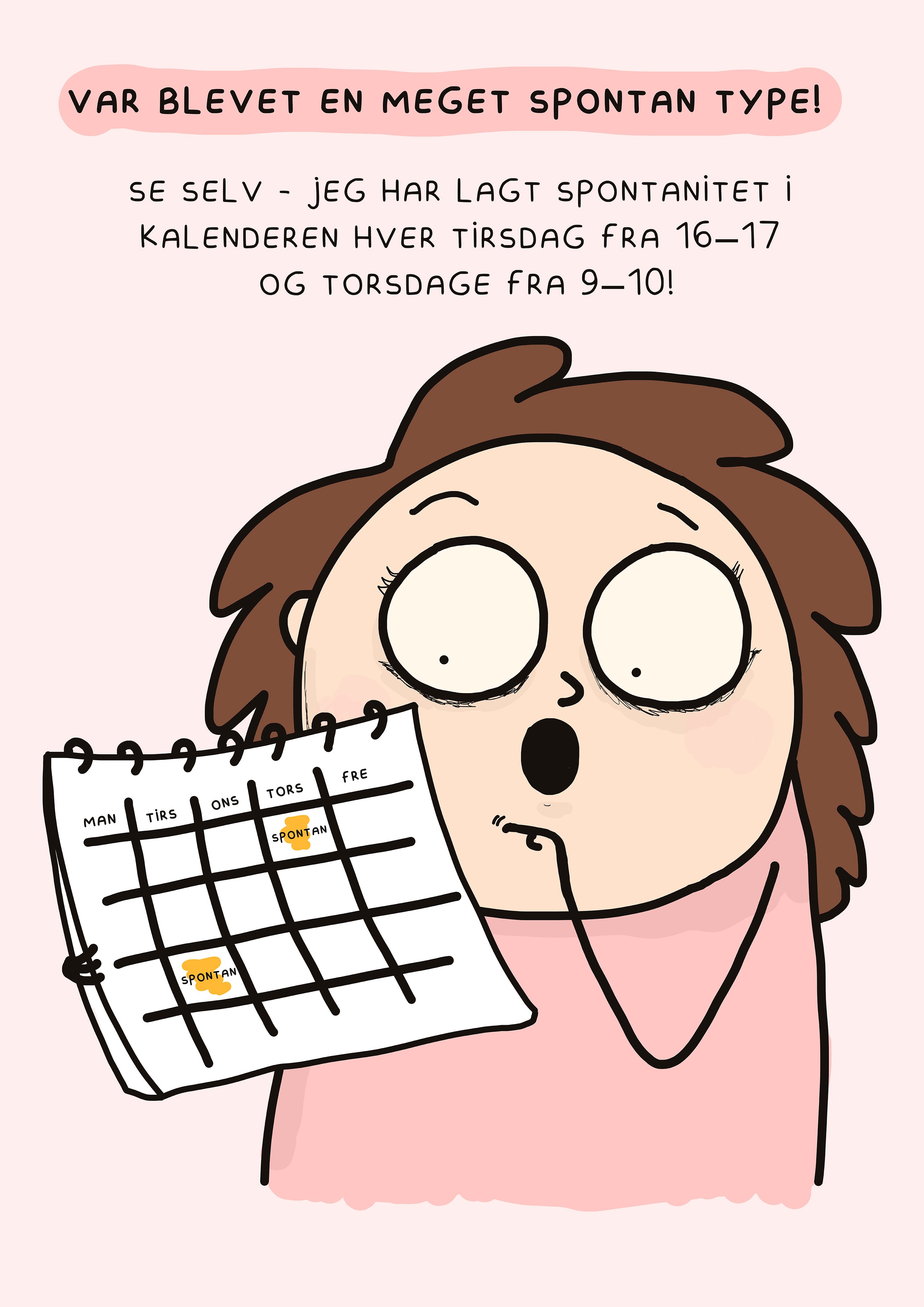 Sjov dansk plakat med humoristisk tekst – signeret kunstprint
