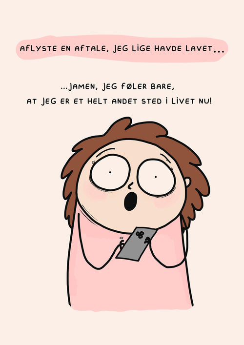 Sjov dansk plakat med humoristisk tekst – signeret kunstprint
