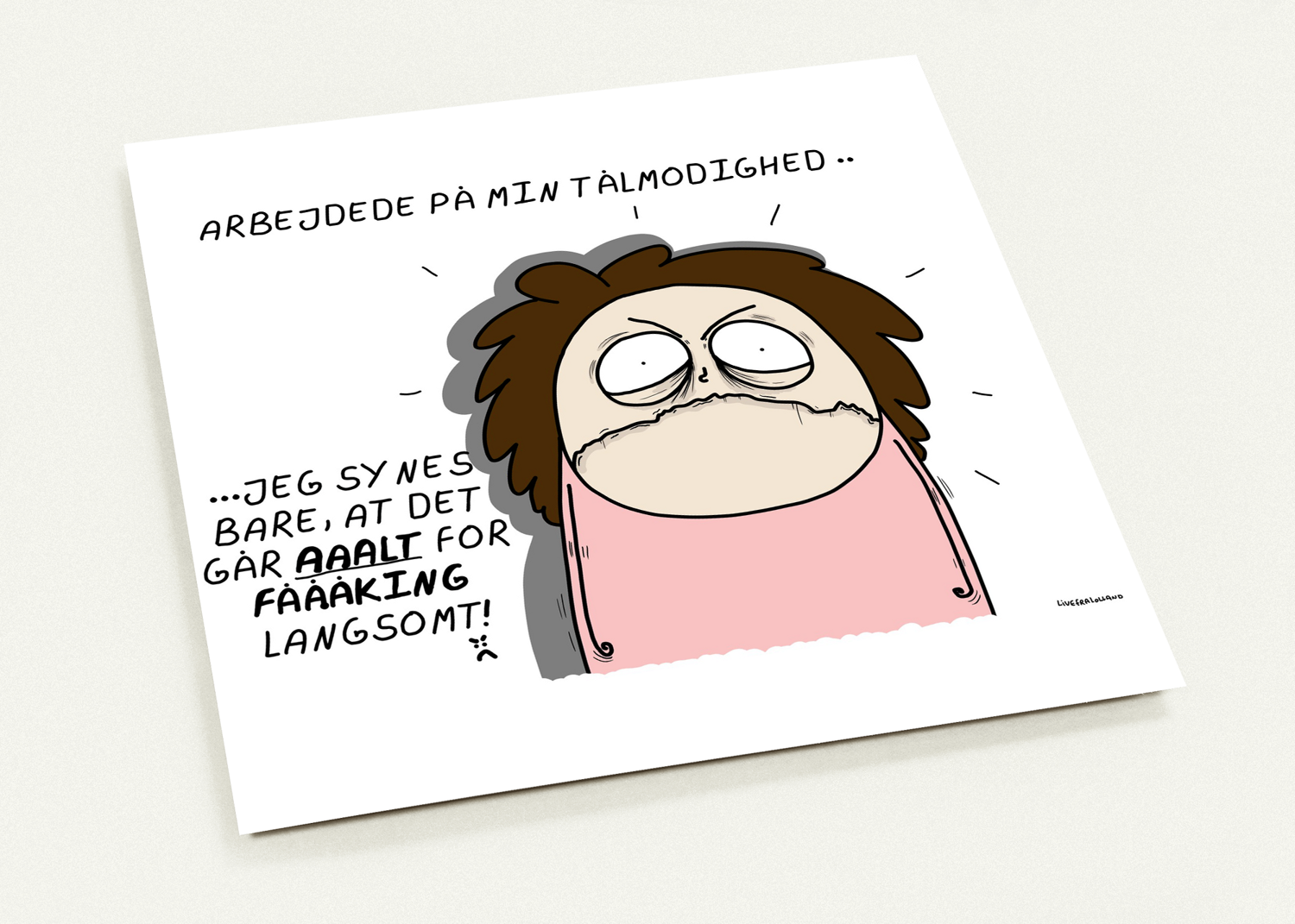 KVADRATISK KORT (14,1 X 14,1 CM) // ARBEJDER MED MIN TÅLMODIGHED