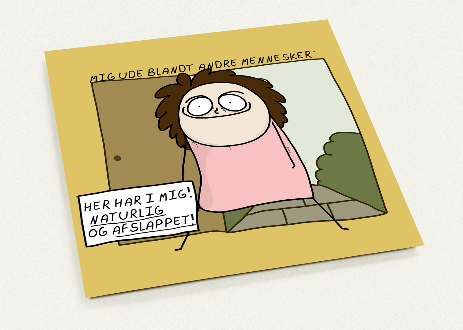 KVADRATISK KORT (14,1 X 14,1 CM) // NATURLIG OG AFSLAPPET